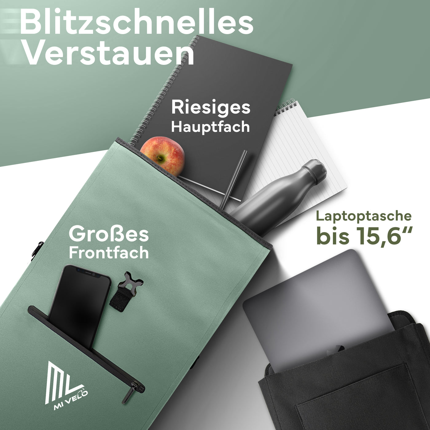 3 in 1 Fahrradtasche 25L + Kühltasche 20L "Spar-Bundle"