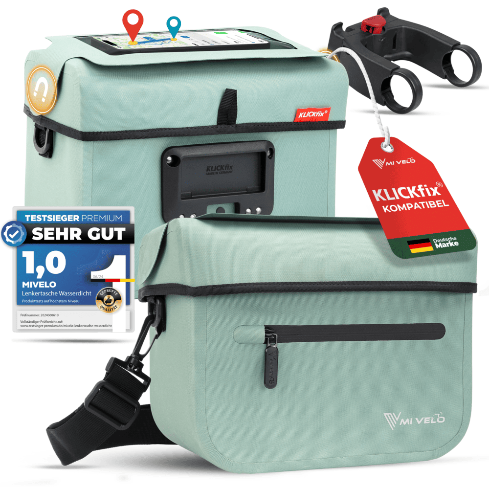 Lenkertasche Fahrrad KLICKfix 100% wasserdicht 