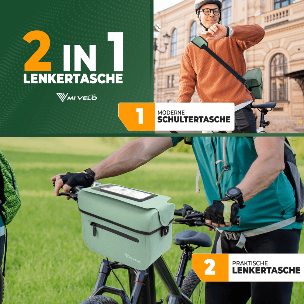 fahrrad lenkertasche klickfix wasserdicht Wasserdichte Lenkertasche mit Handyfach 7L „BOB“ – MIVELO