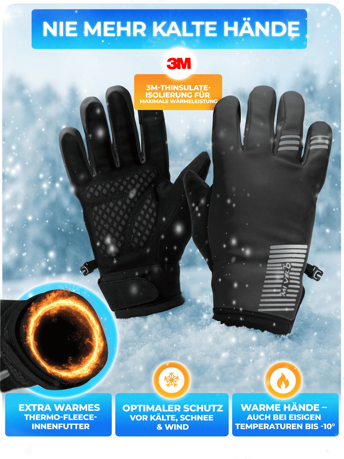 Winterhandschuhe aus Thermo-Fleece & mit 3M-Isolierung