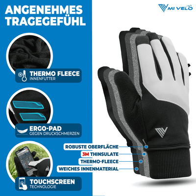 Fahrradhandschuhe Winter mit Thermo-Fleece & 3M-Thinsulate "THERMO-FIT"