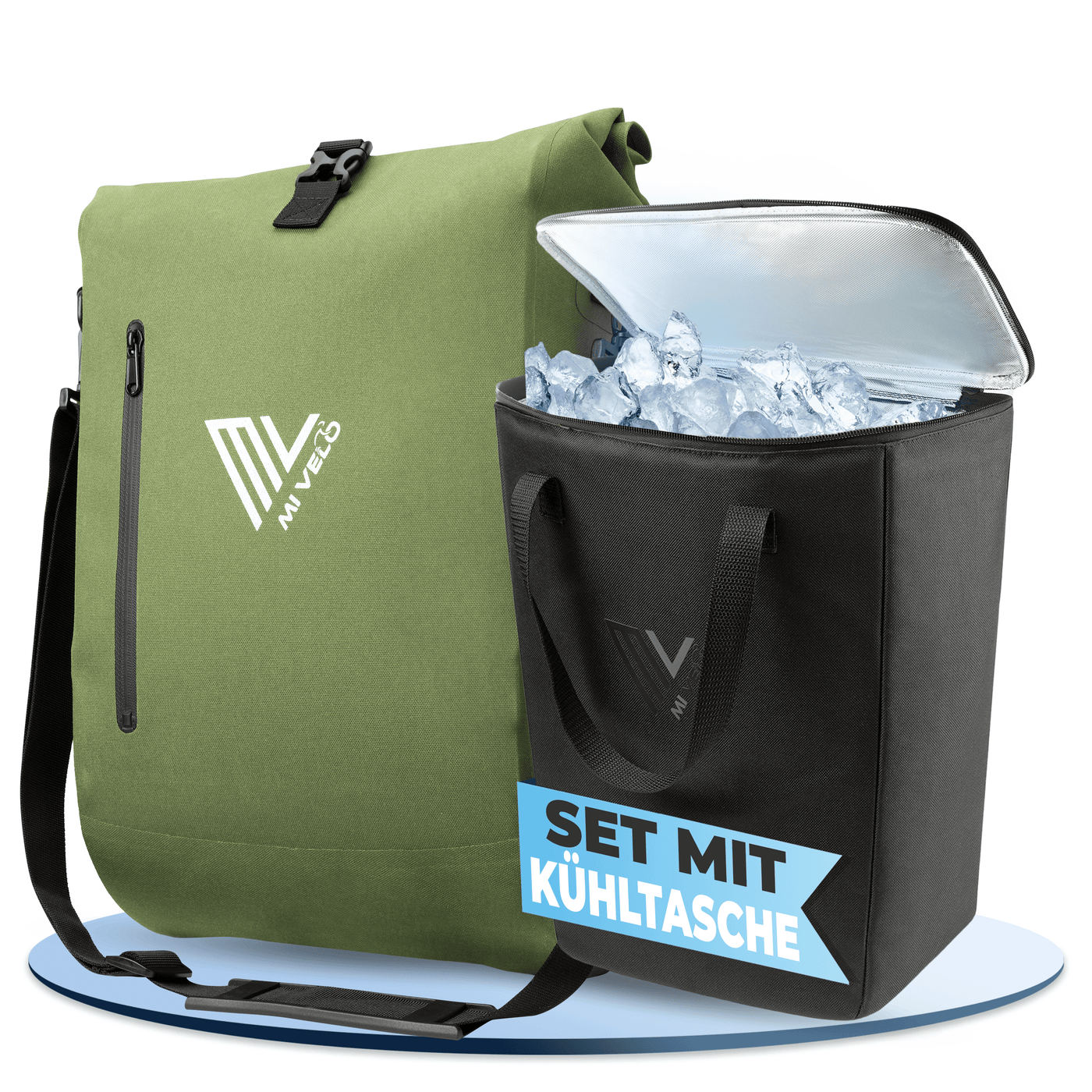 fahrradtasche 15 liter 3 IN 1 FAHRRADTASCHE RUCKSACK 20L + KÜHLTASCHE 15L "Spar-Bundle", Fahrradtaschen, fahrradtasche für gepäckträger – MIVELO