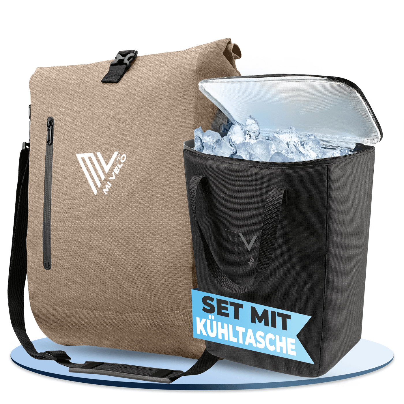 3 in 1 Fahrradtasche Rucksack 20L + Kühltasche 15L