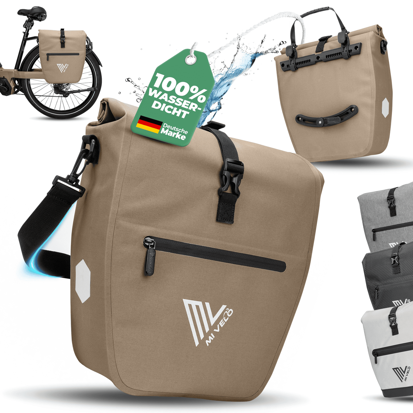 2in1 Fahrradtasche für Gepäckträger wasserdicht 20L "Capax"