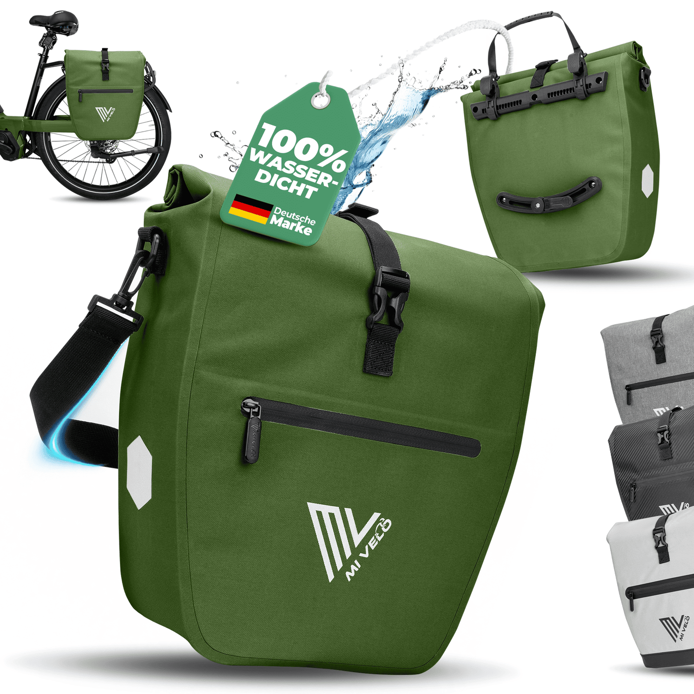 2in1 Fahrradtasche für Gepäckträger wasserdicht 20L "Capax"
