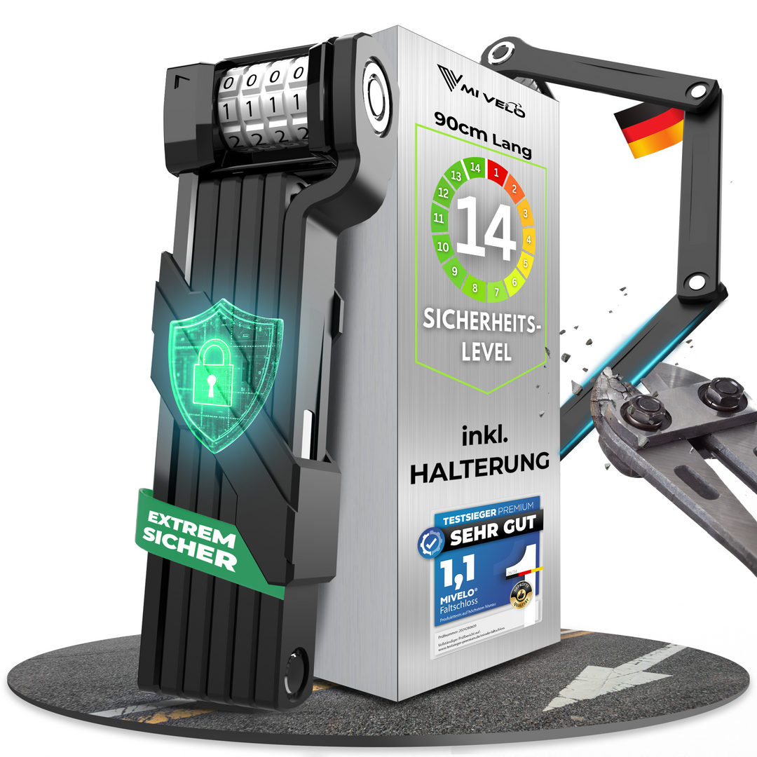 fahrradschloss mit zahlencode knacken Faltschloss mit Zahlencode & Metall-Drehwalzen 90 / 120cm – MIVELO