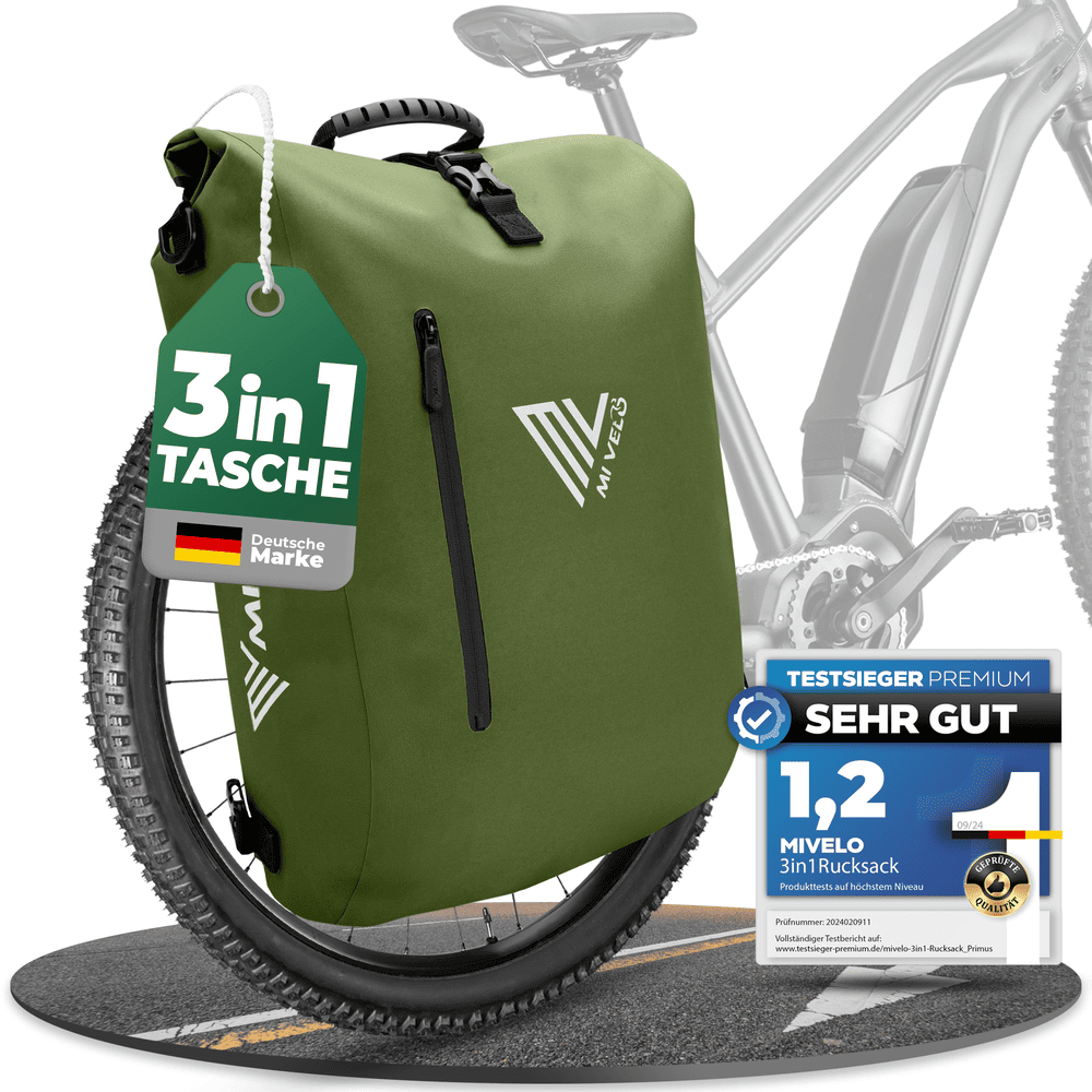 3in1 Fahrradtasche & Rucksack wasserdicht 20L "PRIMUS"