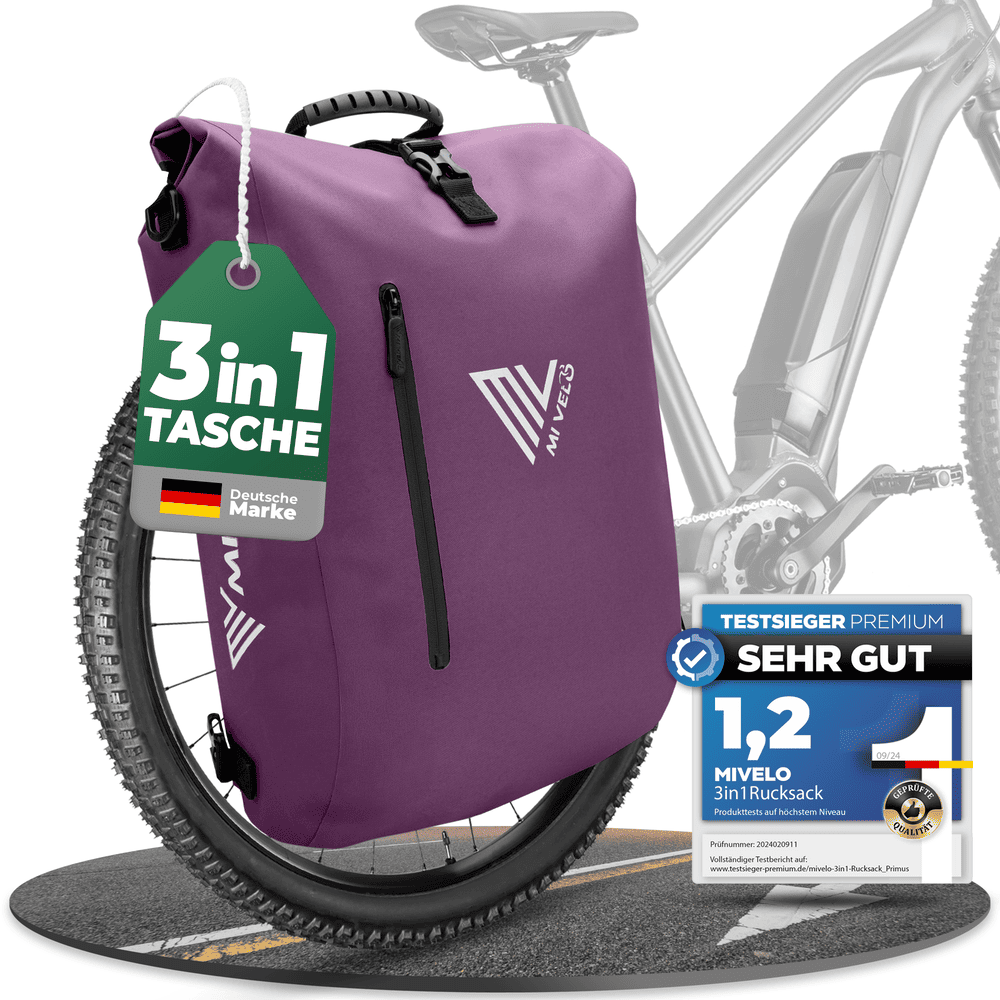3in1 Fahrradtasche & Rucksack wasserdicht 20L "PRIMUS"