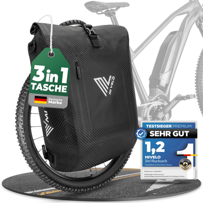 3in1 Fahrradtasche & Rucksack wasserdicht 20L "PRIMUS"
