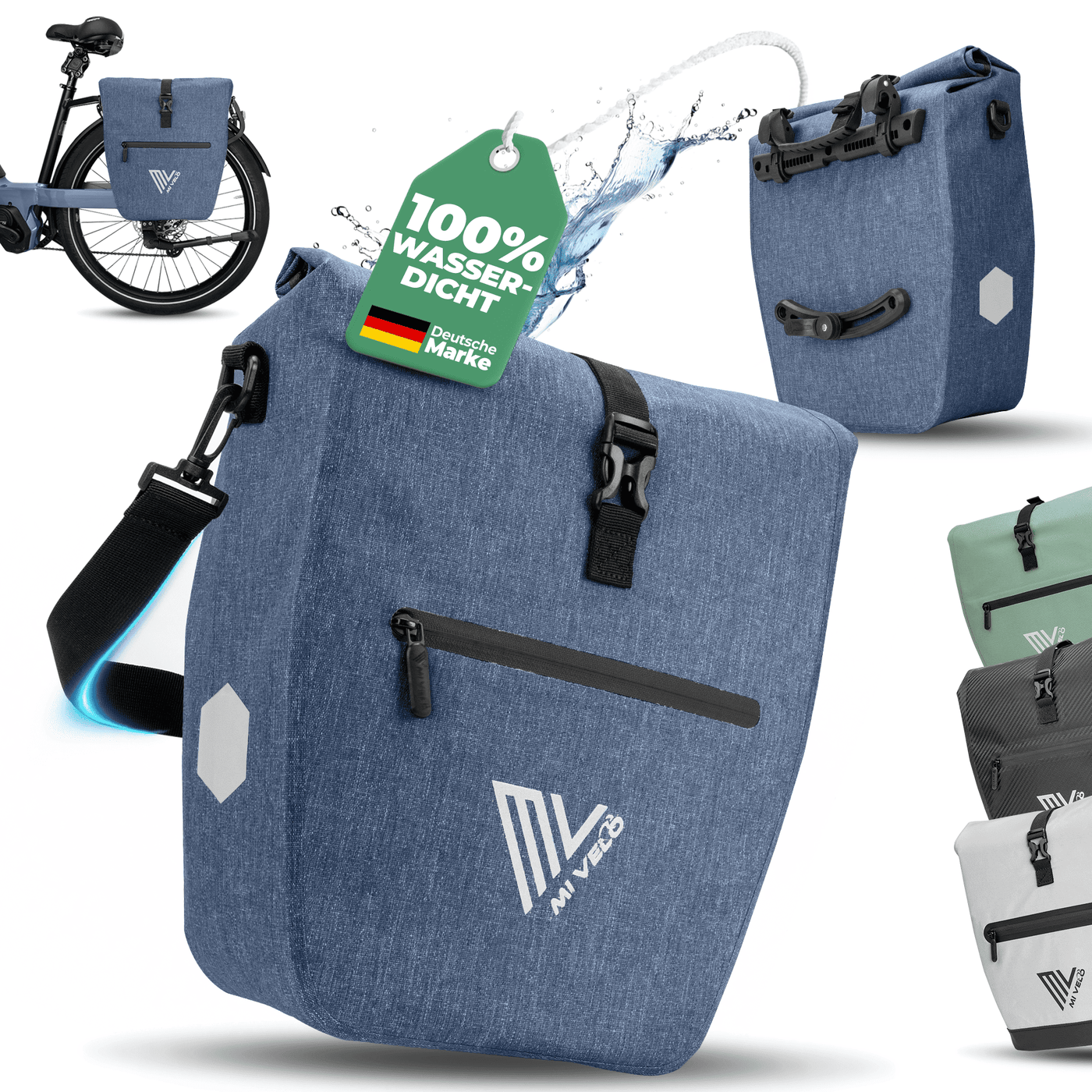 otto versand fahrradtaschen 2in1 Fahrradtasche für Gepäckträger „CAPAX“ 20L – MIVELO