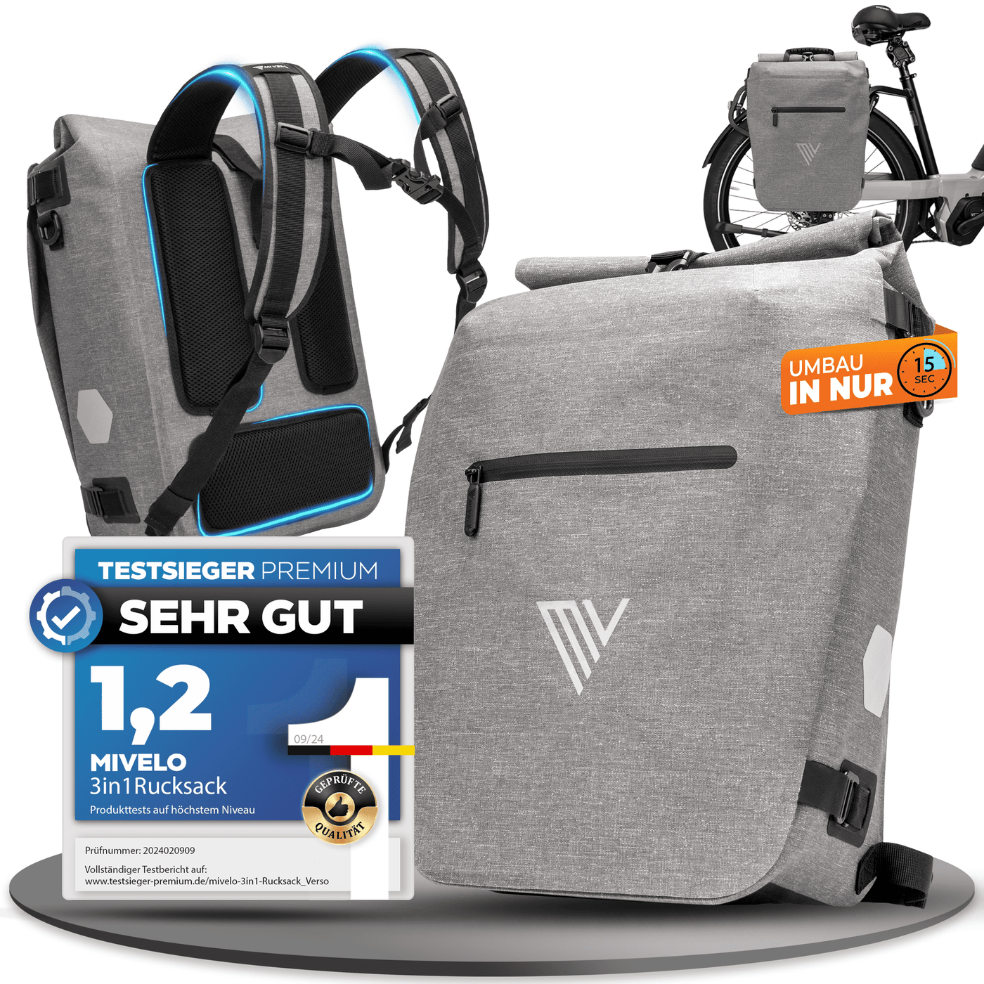 fahrradtasche rucksack testsieger Fahrradtasche auch als Rucksack 22L „VERSO“ – MIVELO