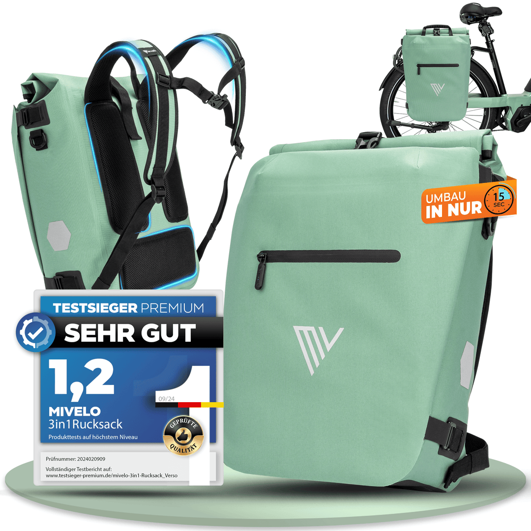fahrradtasche 30 liter Fahrradtasche auch als Rucksack 22L „VERSO“ – MIVELO