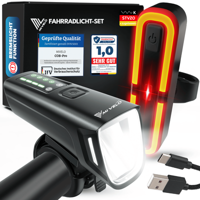 Fahrradlicht Set mit Bremsanzeige "SMART-Ultimate"