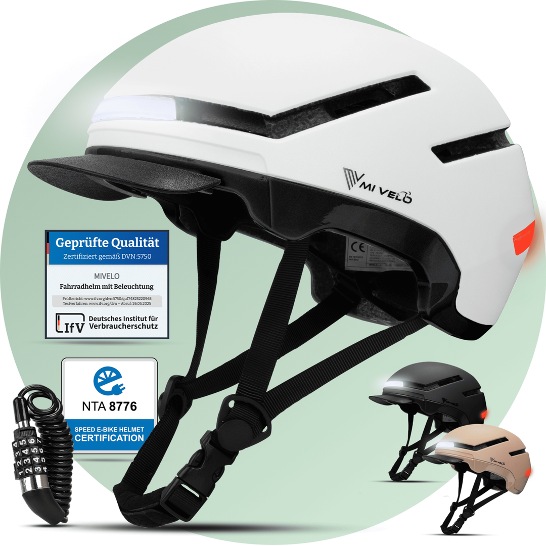 Fahrradhelm NOVA NTA zertifziert mit 360° Beleuchtung – MIVELO
