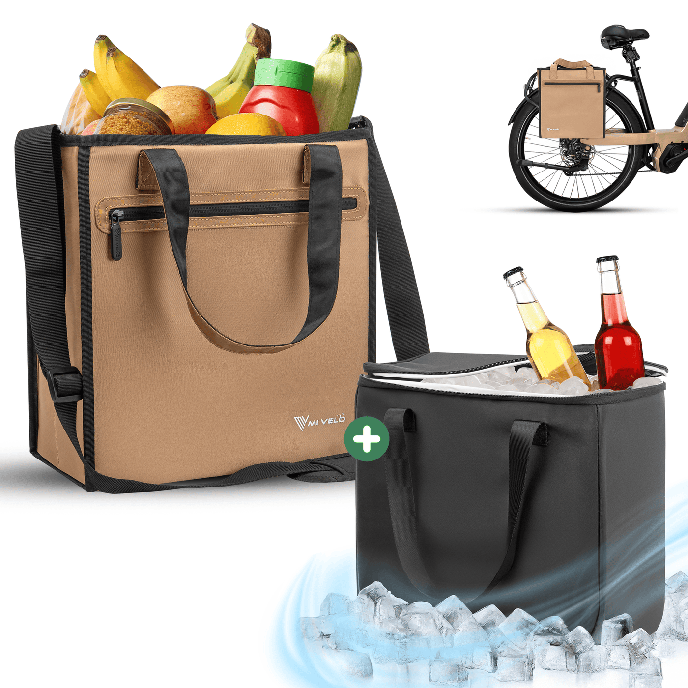 Fahrradtasche Einkaufstasche inkl. Kühltasche