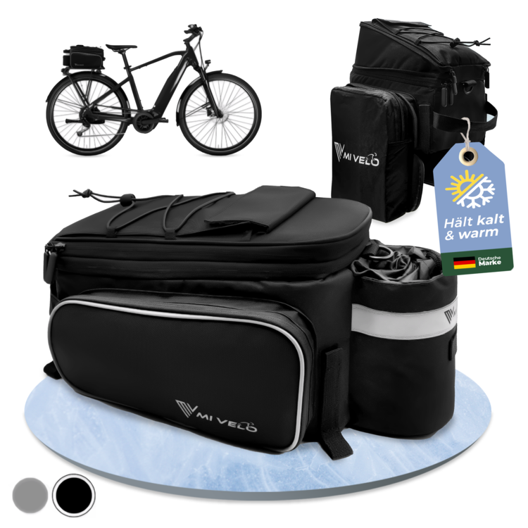fahrradtasche mit kühlfunktion Gepäckträgertasche 10-20L „KEANU“ – MIVELO Category:E Bikes MTB Cross_Haibike Haltbarkeit von Käsekuchen – Color:Satin Grey Blue/Desert Metallic
