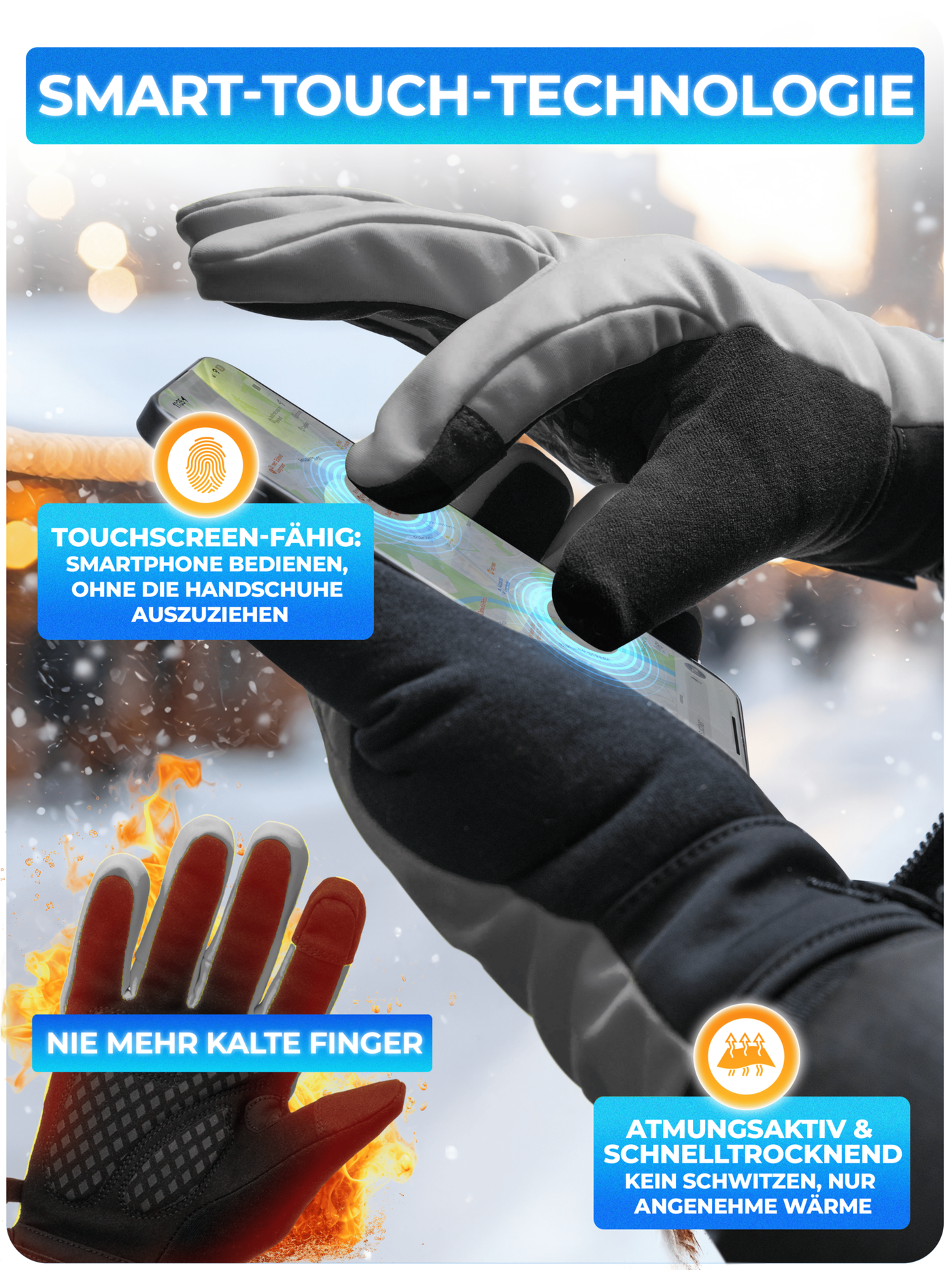 Winterhandschuhe aus Thermo-Fleece & mit 3M-Isolierung