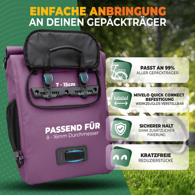 3in1 Fahrradtasche & Rucksack wasserdicht 20L "PRIMUS"