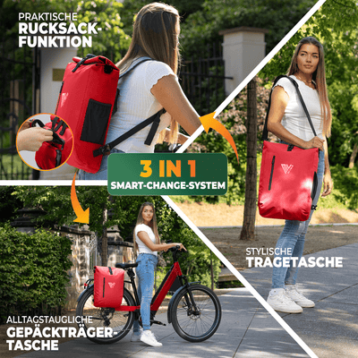 3in1 Fahrradtasche & Rucksack wasserdicht 20L "PRIMUS"