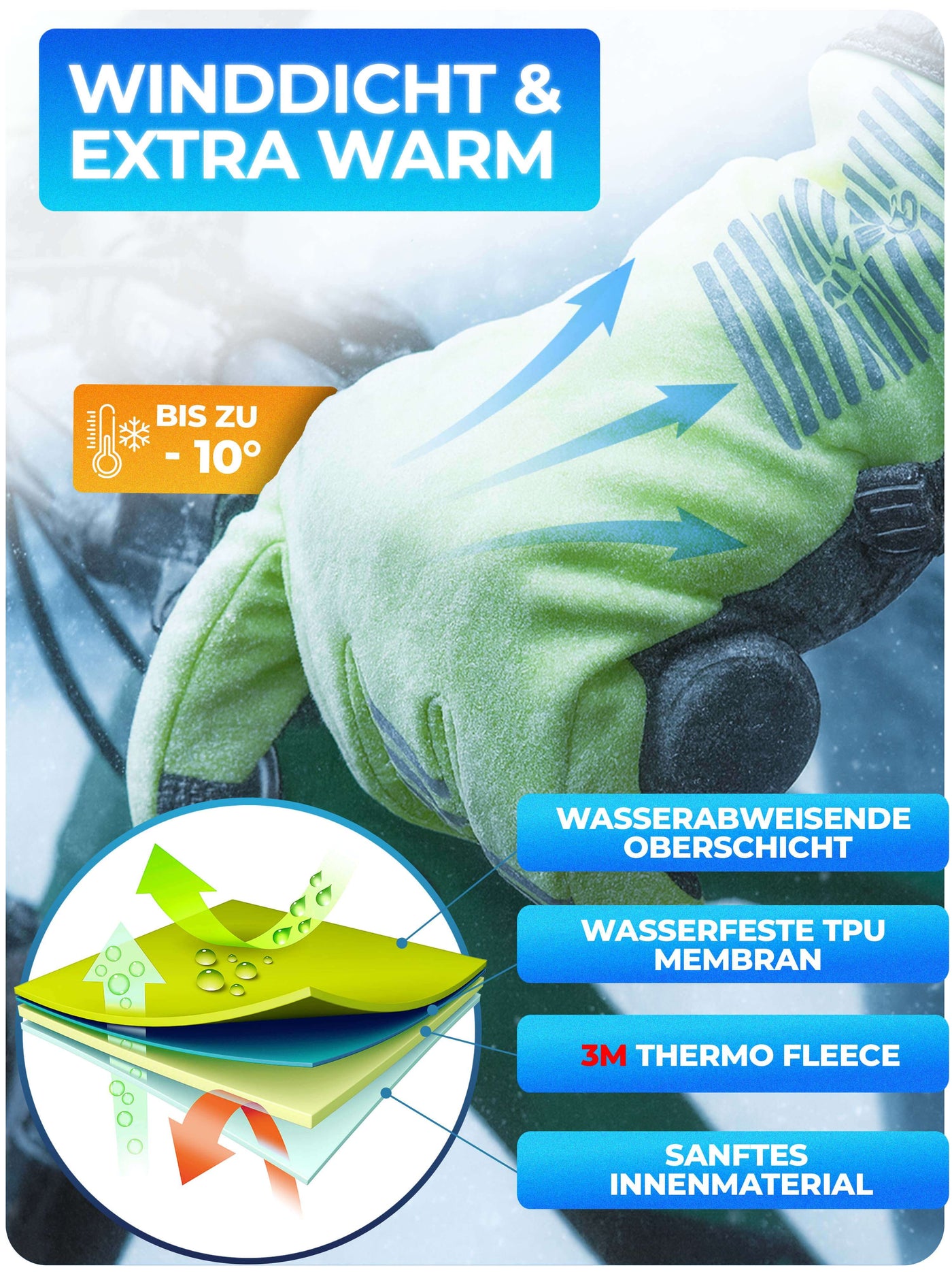Winterhandschuhe aus Thermo-Fleece & mit 3M-Isolierung