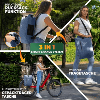 3in1 Fahrradtasche & Rucksack wasserdicht 20L "PRIMUS"