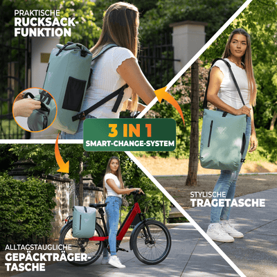 3in1 Fahrradtasche & Rucksack wasserdicht 20L "PRIMUS"