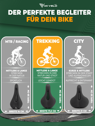 Fahrradsattel bequem & ergonomisch mit Memory-Foam "Trekking"