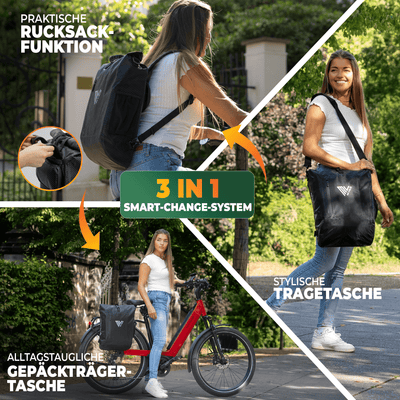 3in1 Fahrradtasche & Rucksack wasserdicht 20L "PRIMUS"