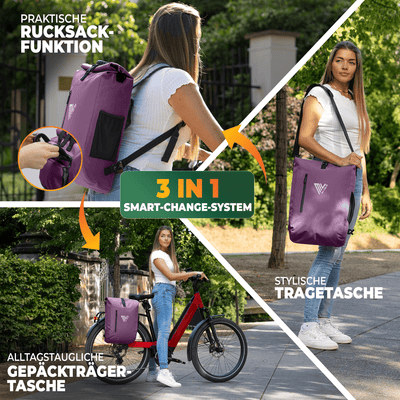 3in1 Fahrradtasche & Rucksack wasserdicht 20L "PRIMUS"