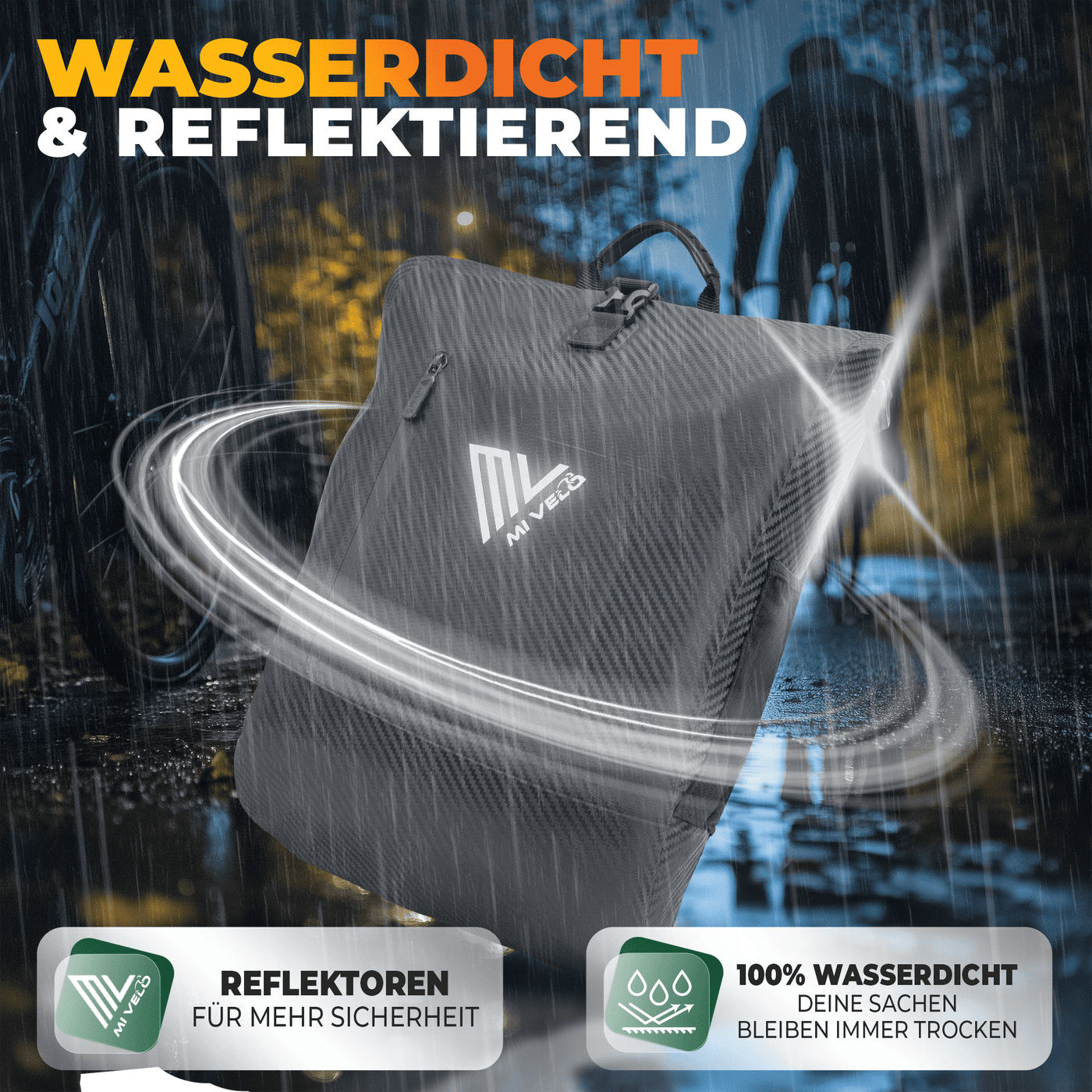 3in1 Fahrradtasche & Rucksack wasserdicht 20L "PRIMUS"