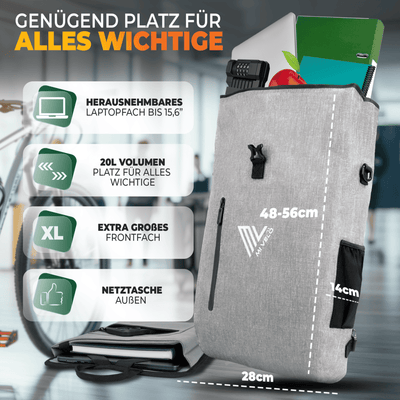 3in1 Fahrradtasche & Rucksack wasserdicht 20L "PRIMUS"