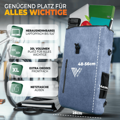 3in1 Fahrradtasche & Rucksack wasserdicht 20L "PRIMUS"