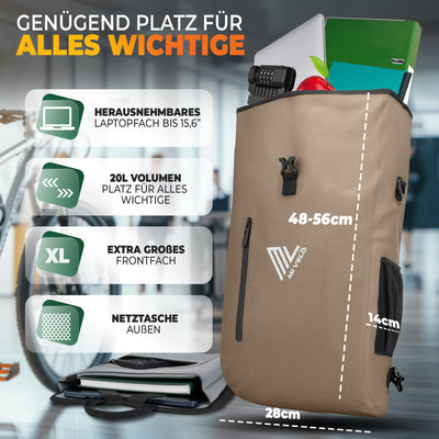 3in1 Fahrradtasche & Rucksack wasserdicht 20L "PRIMUS"