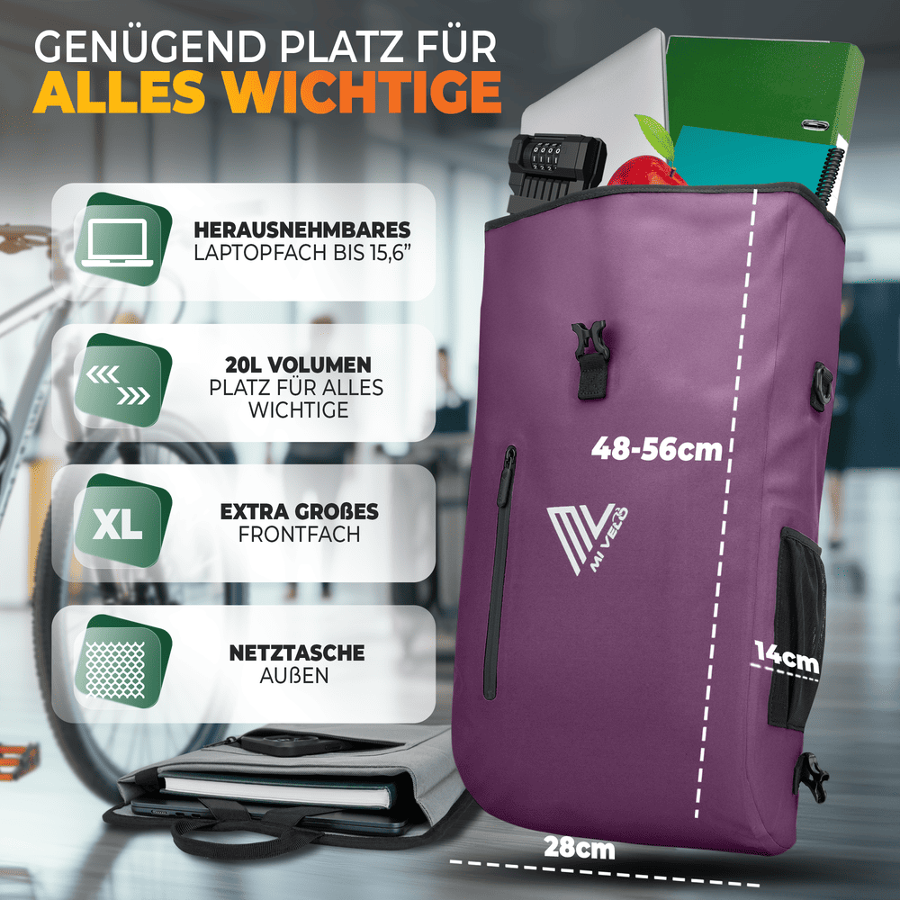 3in1 Fahrradtasche & Rucksack wasserdicht 20L "PRIMUS"