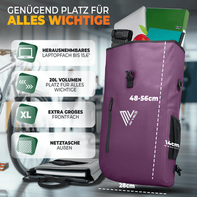 3in1 Fahrradtasche & Rucksack wasserdicht 20L "PRIMUS"
