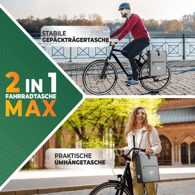 2in1 Fahrradtasche für Gepäckträger wasserdicht 25L "Max"