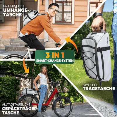 Gepäckträgertasche mit 3in1 Funktion aus recyceltem Material "Neo"