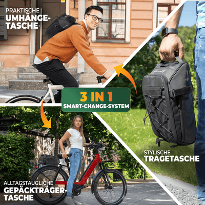 Gepäckträgertasche mit 3in1 Funktion aus recyceltem Material "Neo"