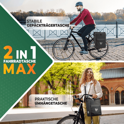 2in1 Fahrradtasche für Gepäckträger wasserdicht 25L "Max"