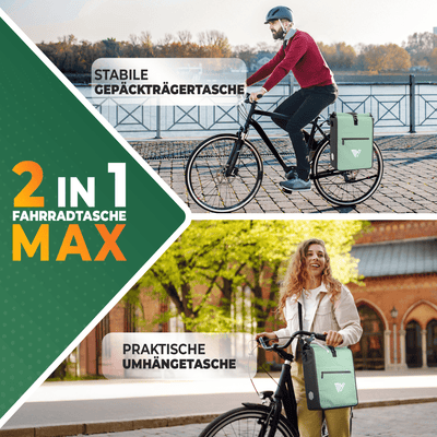 2in1 Fahrradtasche für Gepäckträger wasserdicht 25L "Max"