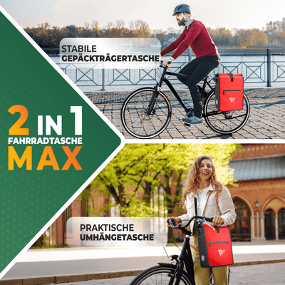 2in1 Fahrradtasche für Gepäckträger wasserdicht 25L "Max"