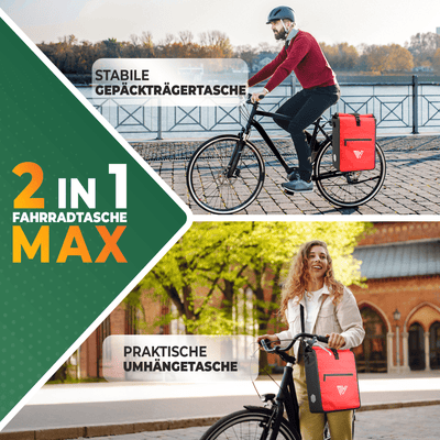 2in1 Fahrradtasche für Gepäckträger wasserdicht 25L "Max"
