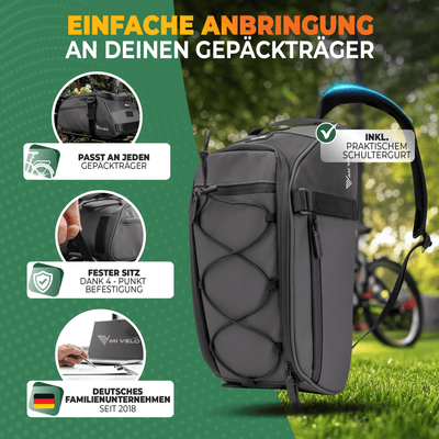 Gepäckträgertasche mit 3in1 Funktion aus recyceltem Material "Neo"