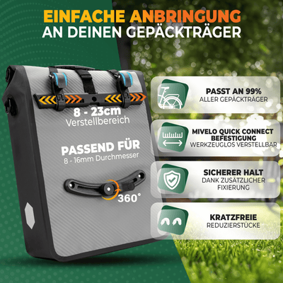 2in1 Fahrradtasche für Gepäckträger wasserdicht 25L "Max"