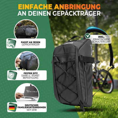 Gepäckträgertasche mit 3in1 Funktion aus recyceltem Material "Neo"
