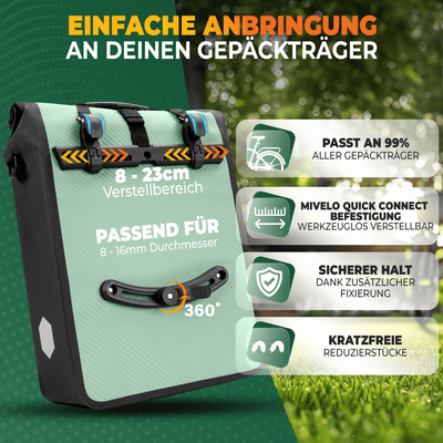 2in1 Fahrradtasche für Gepäckträger wasserdicht 25L "Max"