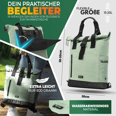 Fahrradrucksack mit klappbarem Rückenteil "MAYA"