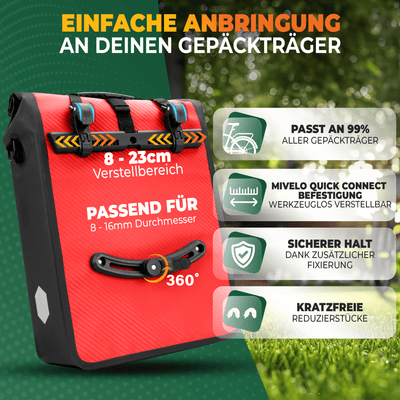 2in1 Fahrradtasche für Gepäckträger wasserdicht 25L "Max"