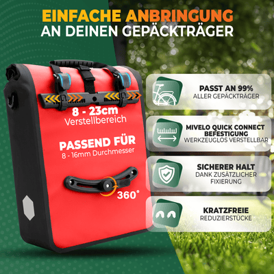 2in1 Fahrradtasche für Gepäckträger wasserdicht 25L "Max"