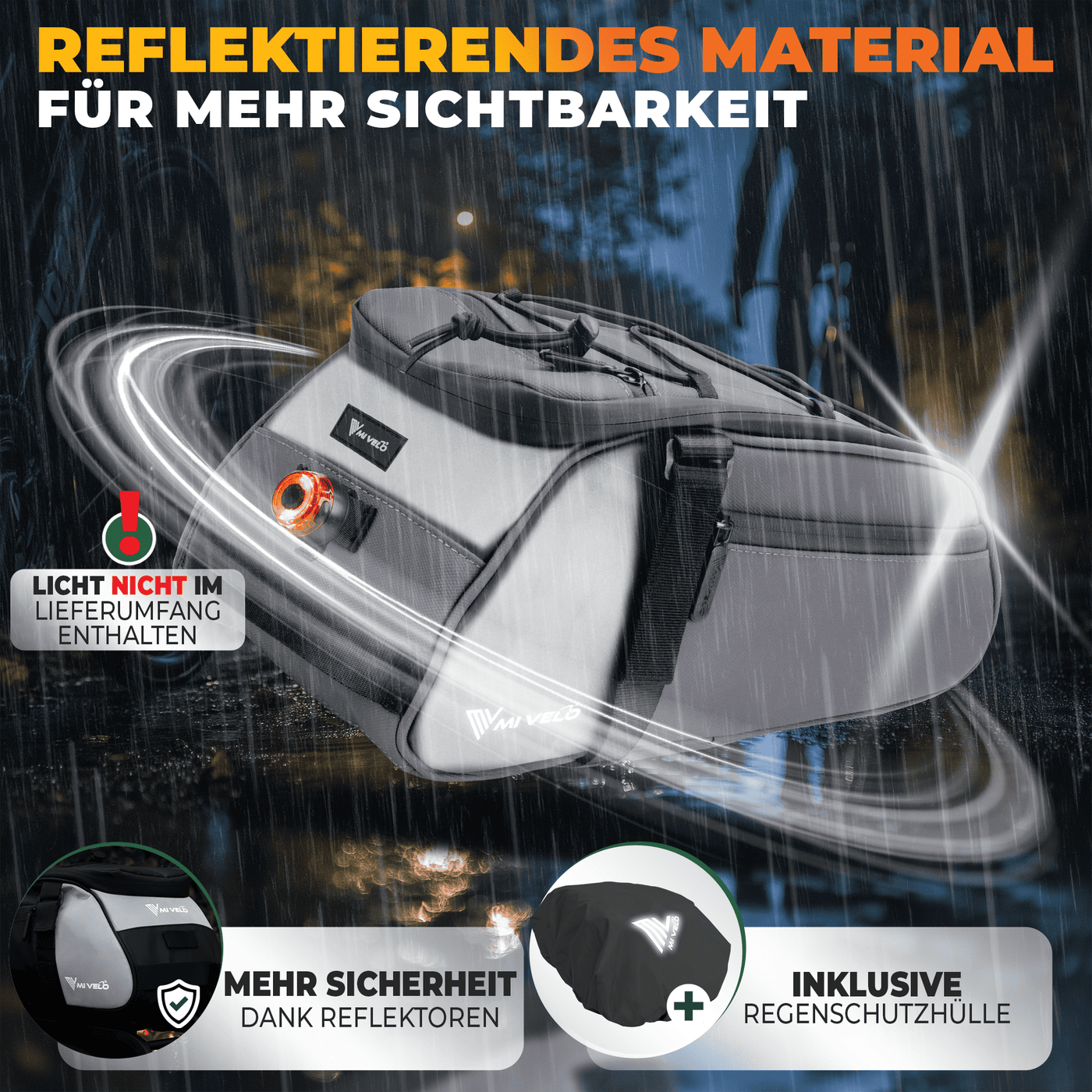Gepäckträgertasche mit 3in1 Funktion aus recyceltem Material "Neo"